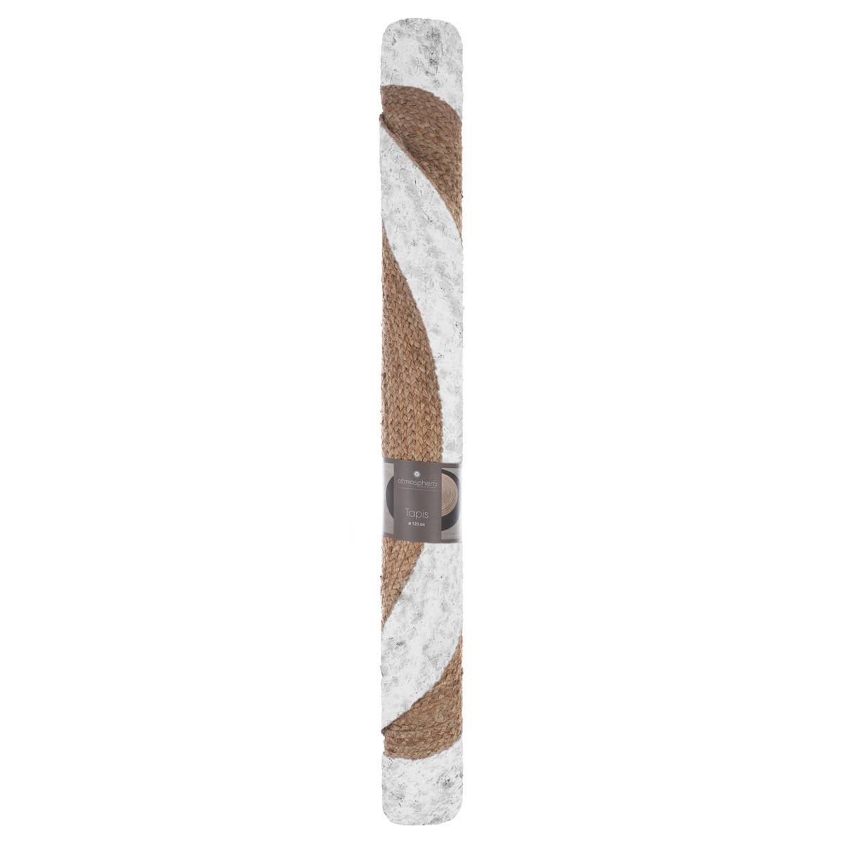 Atmosphera - Tapis "Kahi" en jute bord blanc blanc D120cm - Atmosphera Créateur d'intérieur - Imagen 5