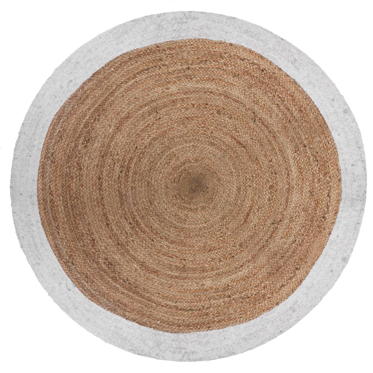 Atmosphera - Tapis "Kahi" en jute bord blanc blanc D120cm - Atmosphera Créateur d'intérieur - Imagen 2