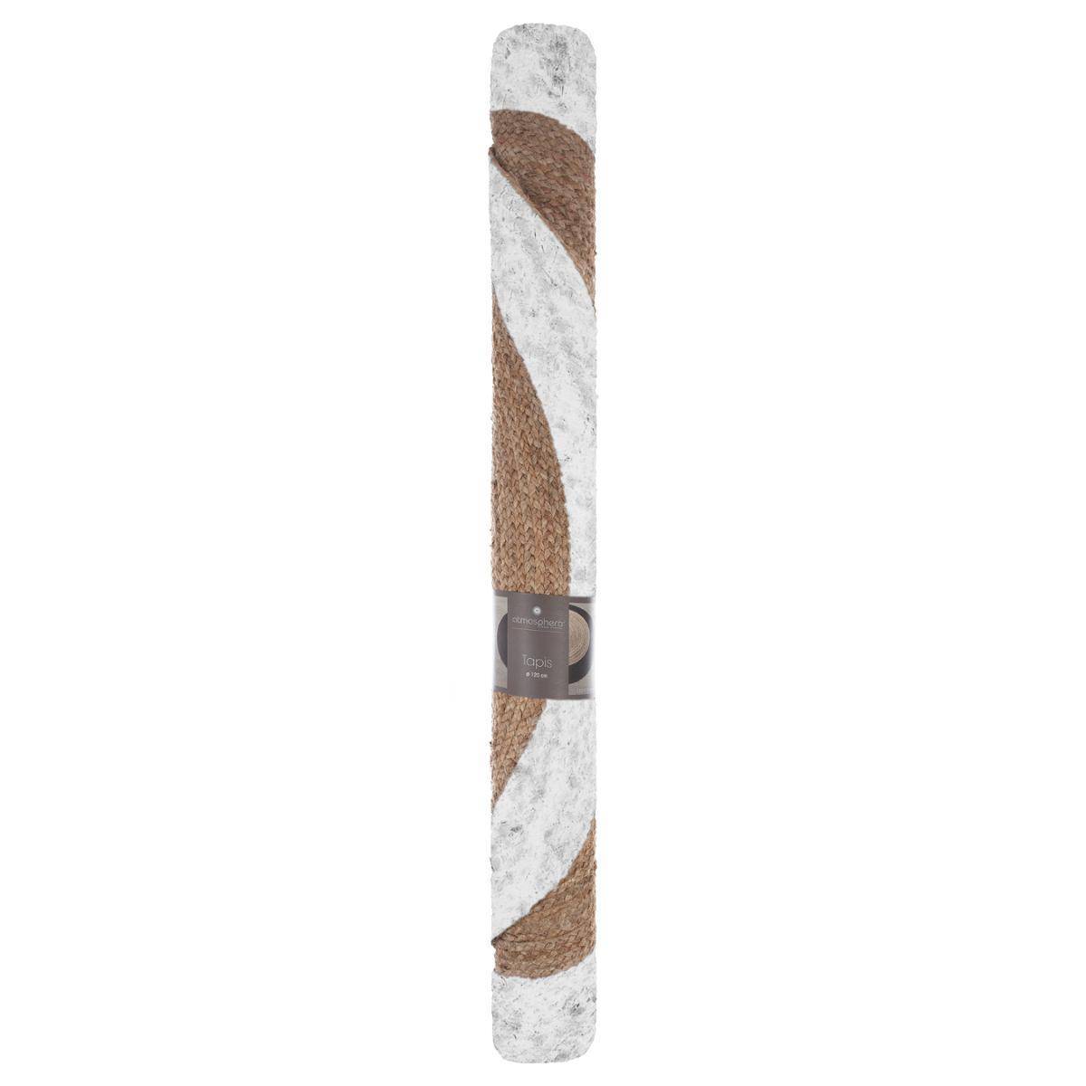 Atmosphera - Tapis "Kahi" en jute bord blanc blanc D120cm - Atmosphera Créateur d'intérieur - Imagen 3
