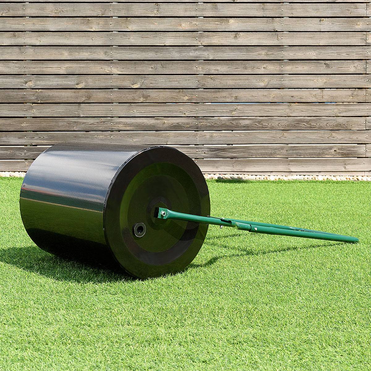 Rouleau à Gazon de Jardin avec Rouleau à Largeur 50 cm et Dia.40 cm 60L Remplissage à l’Eau ou Sable Noir - Imagen 5