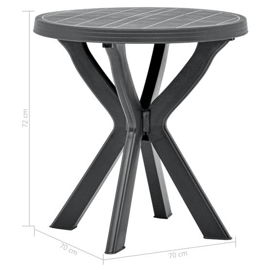 Table Ronde de Jardin Style Bistrot Anthracite Ø 70 cm, Parfaite pour 2 Personnes – ComfortXL Outdoor Living - Image 5