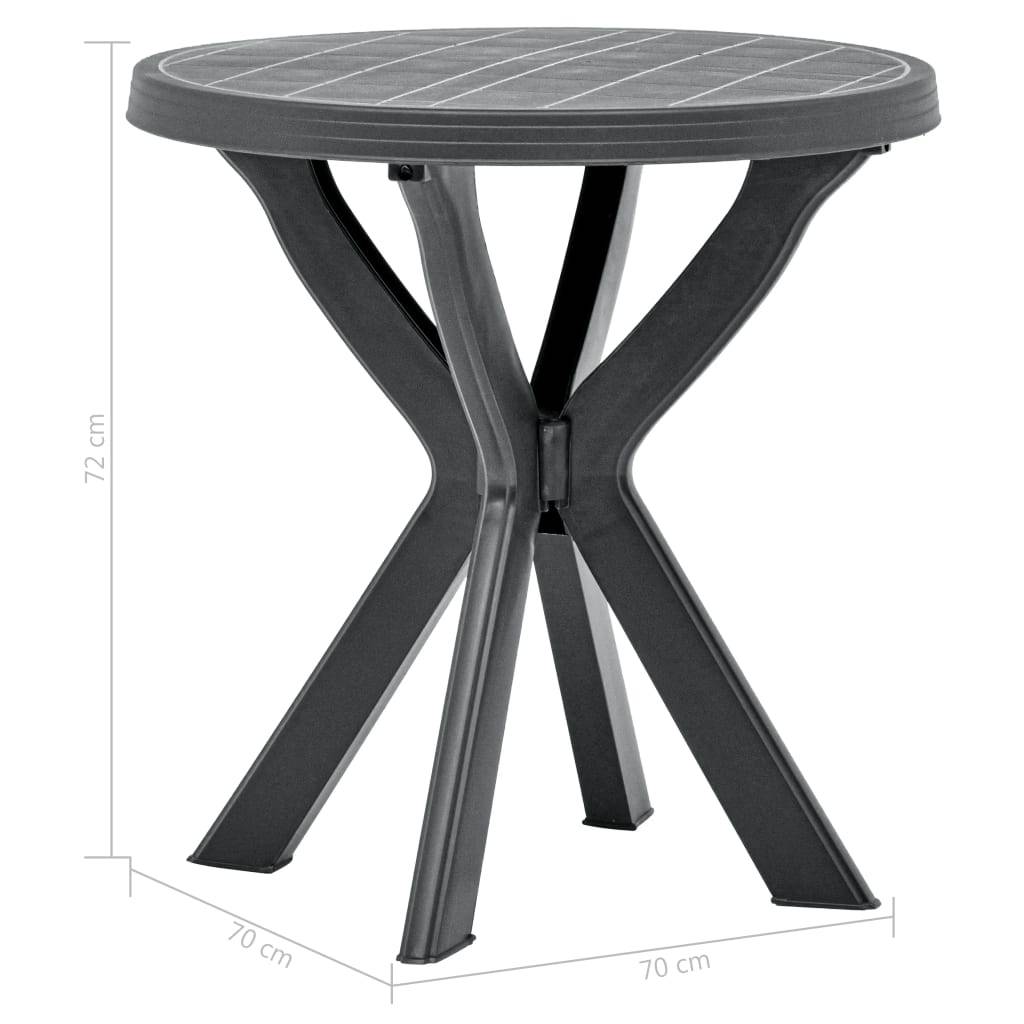 Table Ronde de Jardin Style Bistrot Anthracite Ø 70 cm, Parfaite pour 2 Personnes – ComfortXL Outdoor Living - Image 5