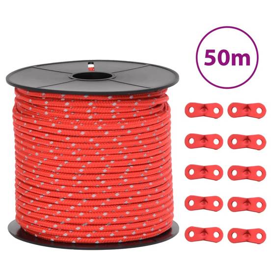 Corde de haubanage de tente avec bandes réfléchissantes et clés Maison Chic - Image 2