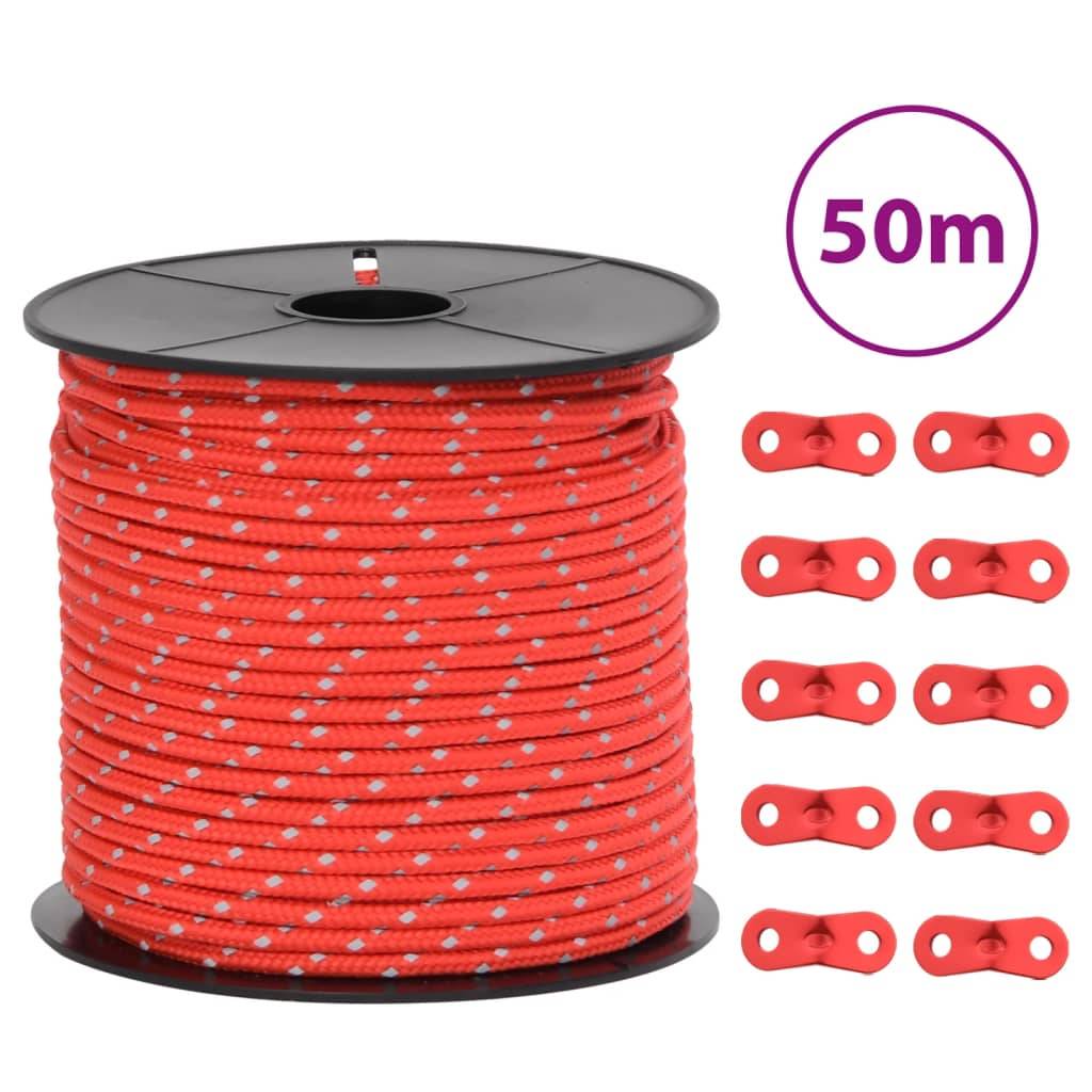 Corde de haubanage de tente avec bandes réfléchissantes et clés Maison Chic - Image 2
