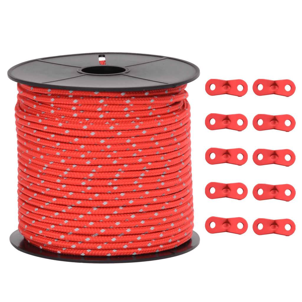 Corde de haubanage de tente avec bandes réfléchissantes et clés Maison Chic - Image 1