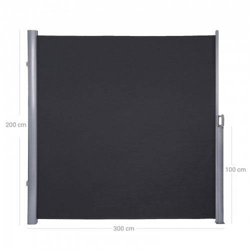 Helloshop26 - Store latéral pour balcon terrasse brise vue pare soleil gris foncé 200 x 300 gris foncé - Imagen 3