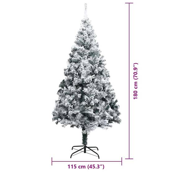 Vidaxl - Sapin de Noël artificiel Blanc 180 cm PVC, Acier et Plastique vidaXL 3396967 - Image 3