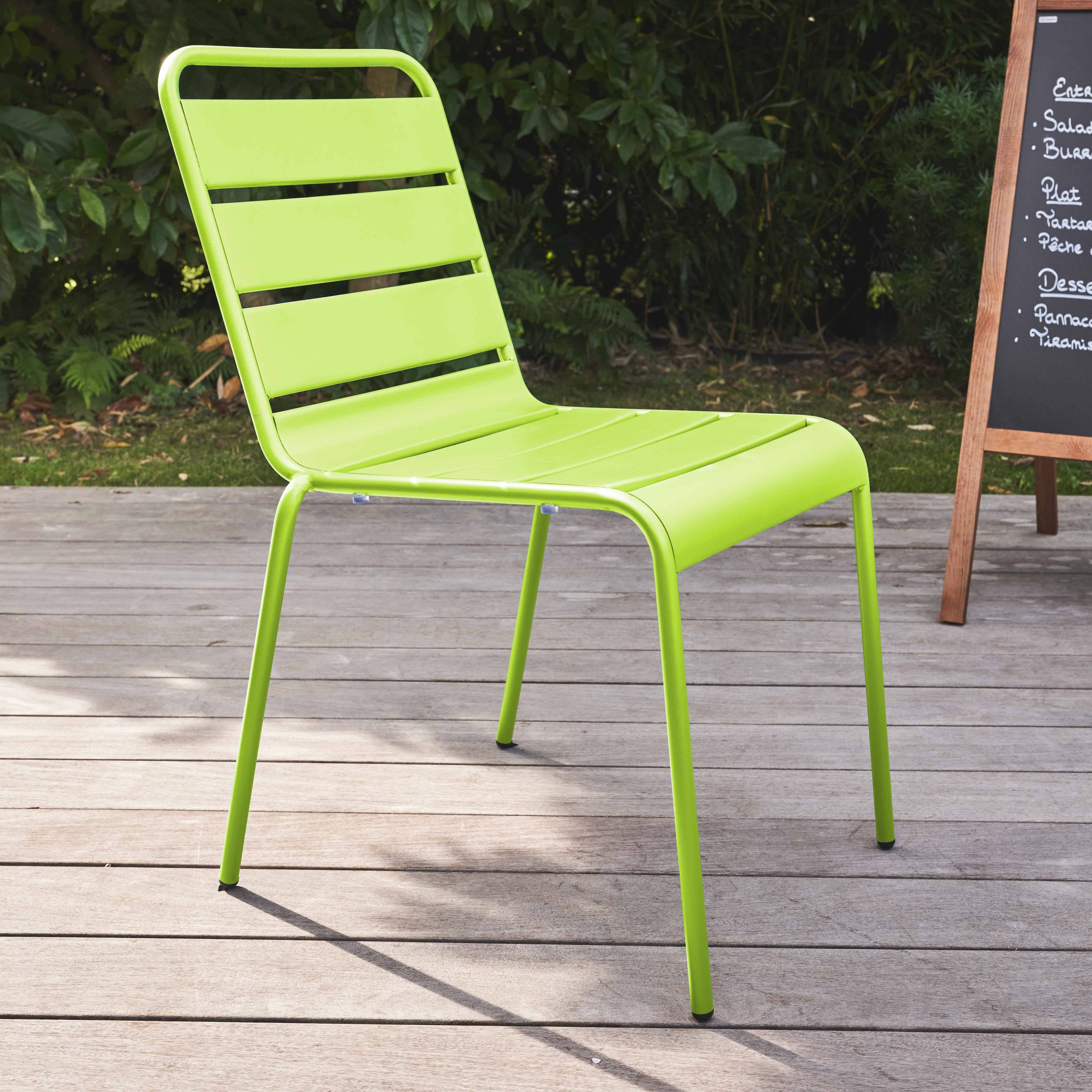 Oviala - Chaise de jardin en métal vert Palavas - Oviala - Imagen 2