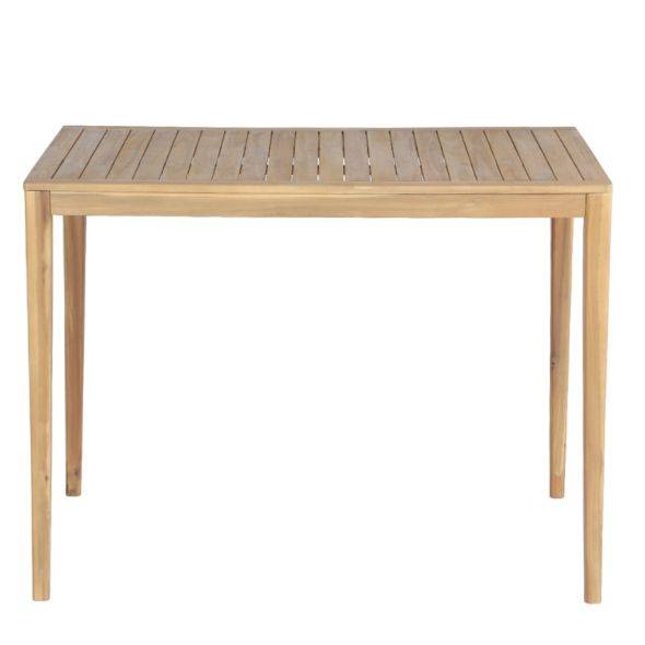 Table haute KUTA 140x90x105 cm en bois d'acacia FSC blanchi Beau Rivage - Image 1