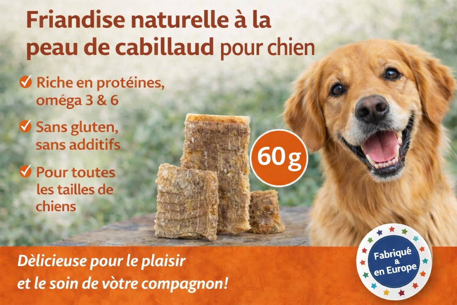 Friandises chien Nature Peau de cabillaud Court - Image 5