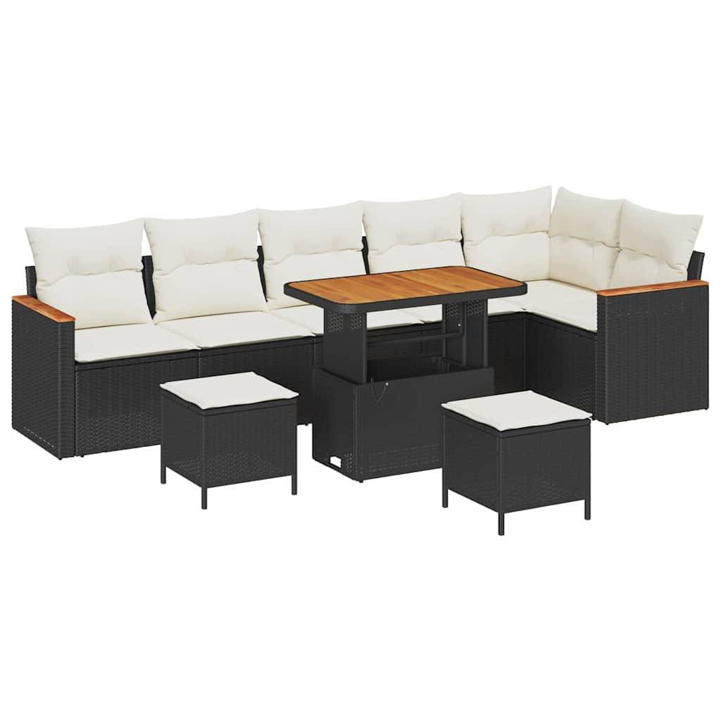 Salon Jardin Noir 9 Éléments Résine Tressée Coffre Rangement & Table Basse Été – ComfortXL Outdoor Living - Image 2