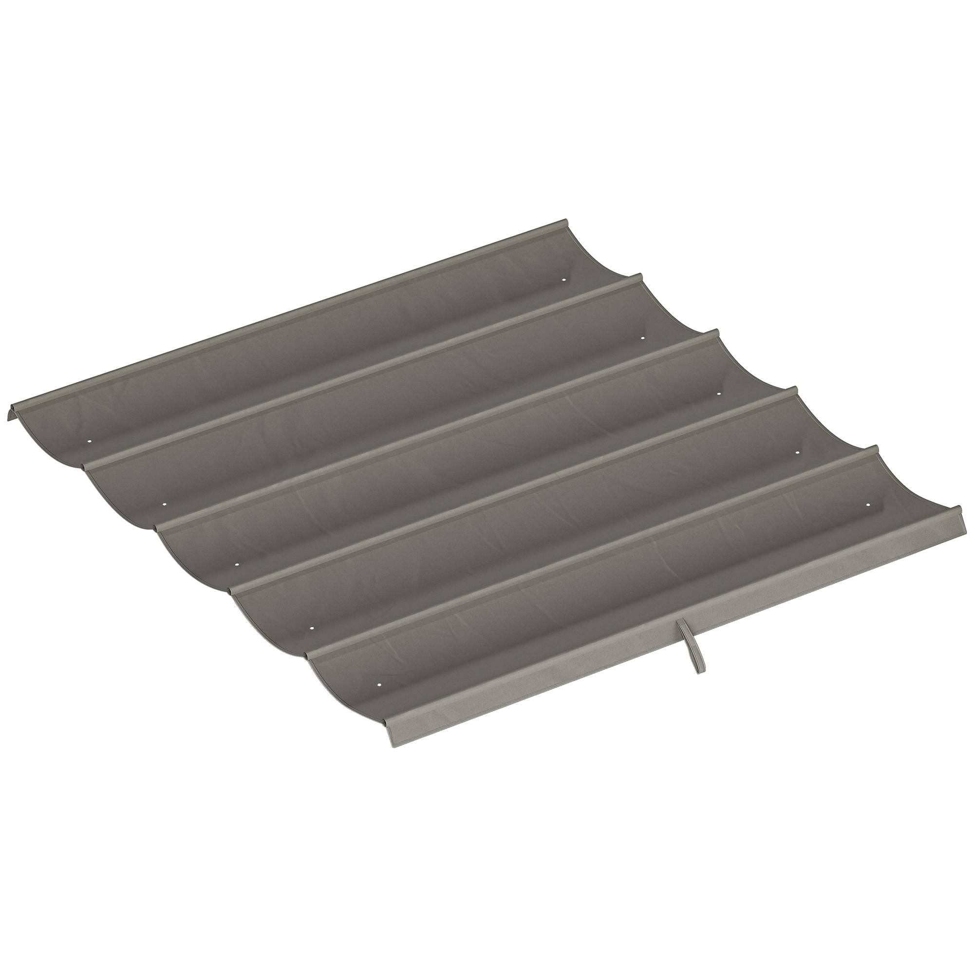 Outsunny - Toile de toit pergola tonnelle rétractable 3x3m toile gris clair - Outsunny