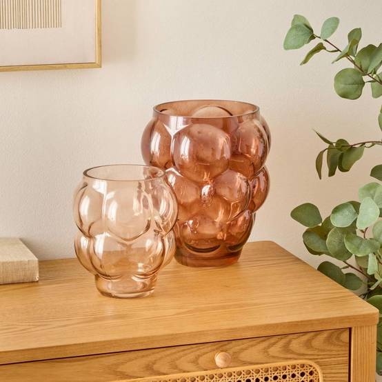 Vase en Verre Soufflé "Edia" 25cm Marron - Image 3