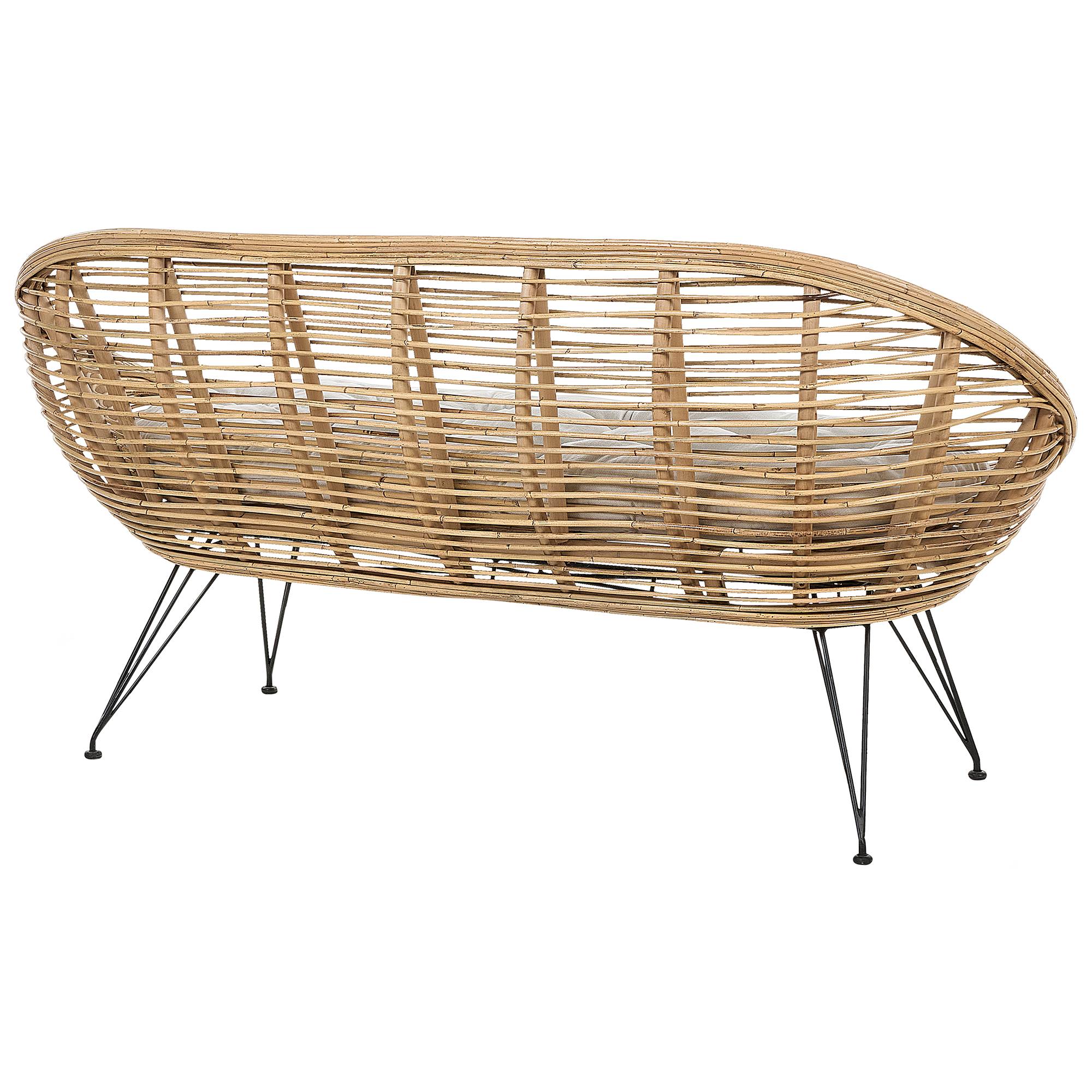 Beliani - Set de jardin, 3 Personnes Rotin Naturel MARATEA - Beliani - Imagen 9