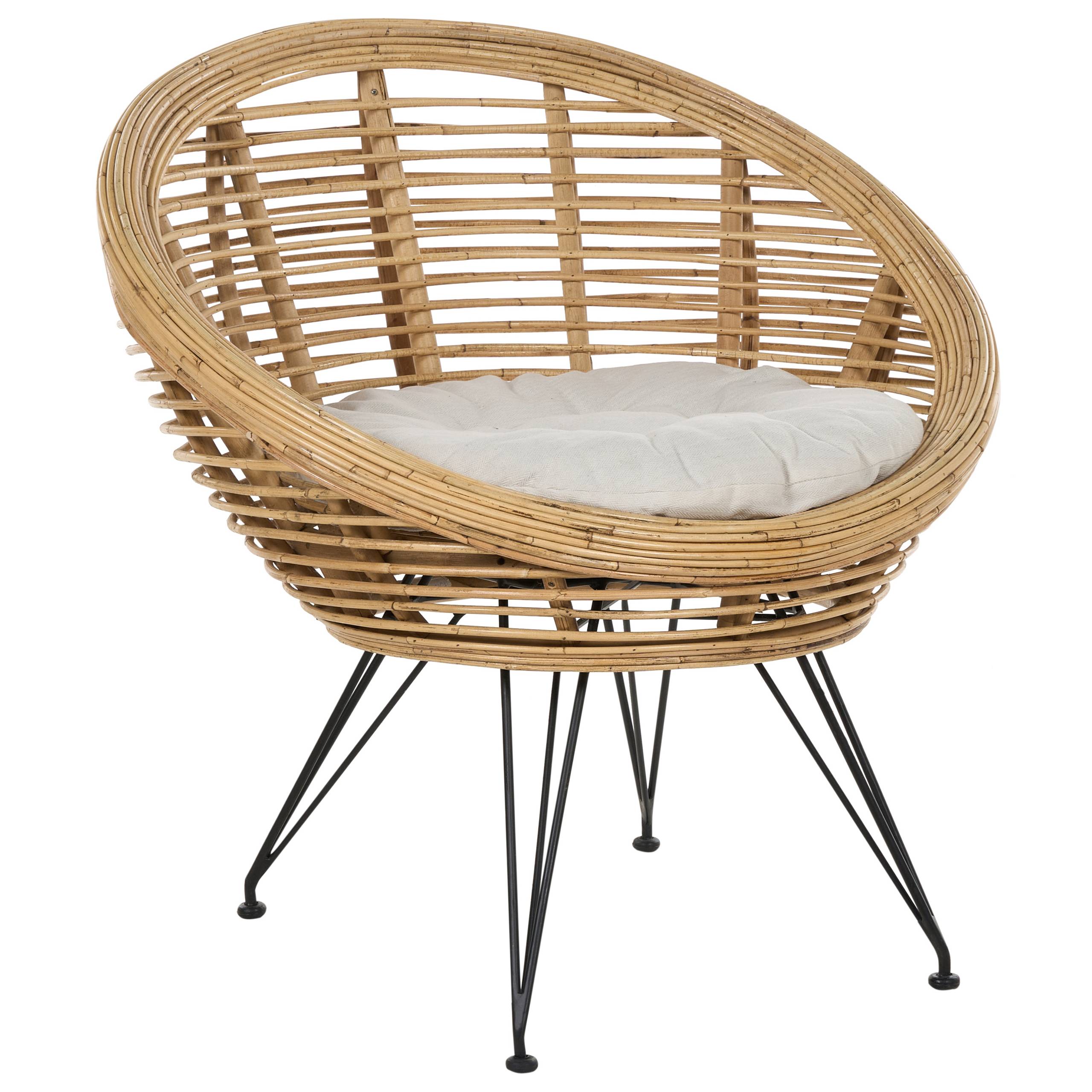 Beliani - Set de jardin, 3 Personnes Rotin Naturel MARATEA - Beliani - Imagen 4