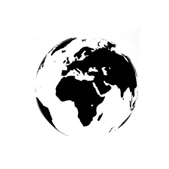 Sticker Plat Déco "Carte" 60cm Noir & Blanc
