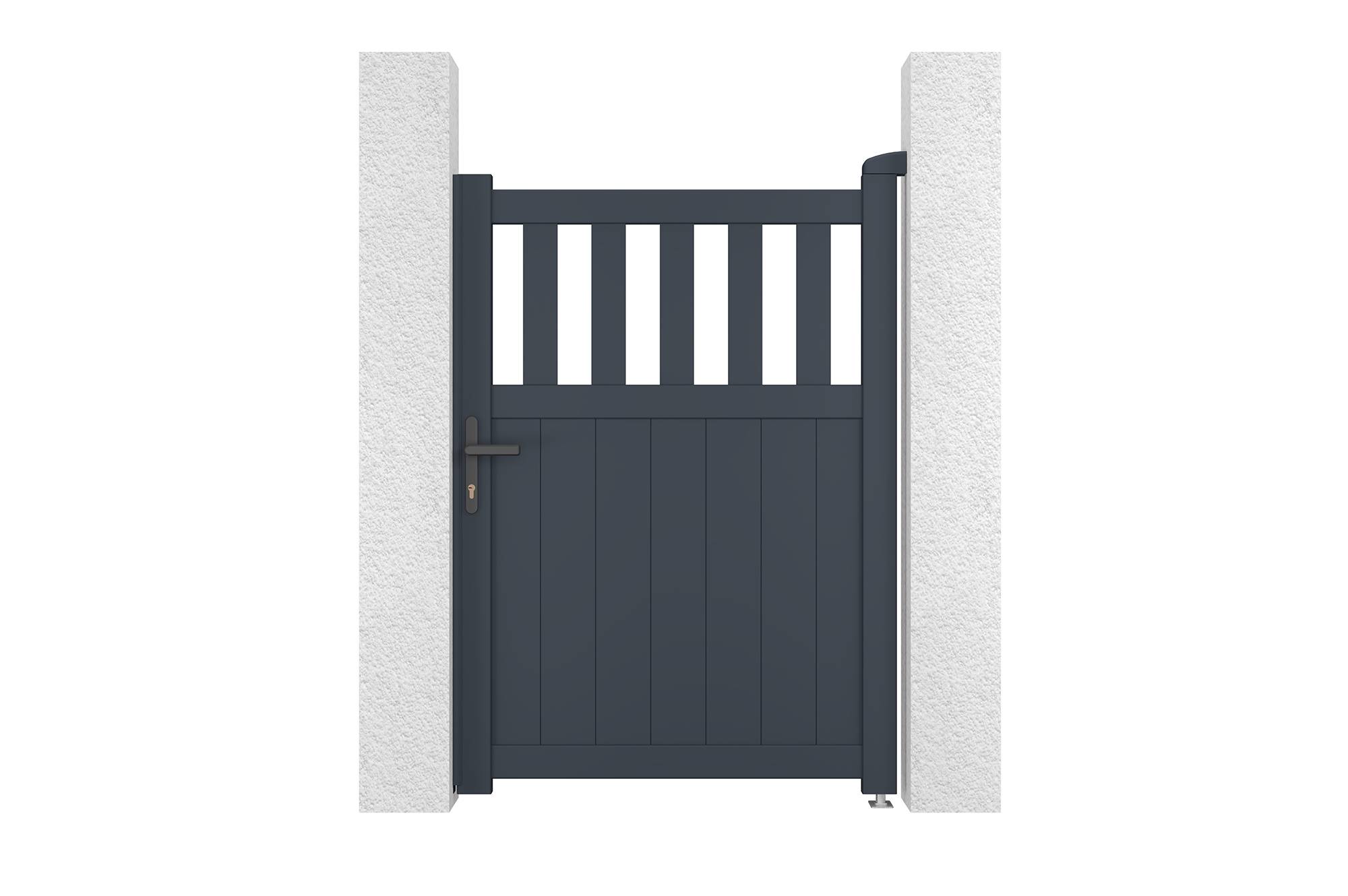 CASANOOV - Portail coulissant 3,7m SANTIS H.140cm aluminium gris + 4 poteaux ELDA + Portillon 1m SANTIS H.140cm aluminium gris + motorisation Ranger C300 - Image 7