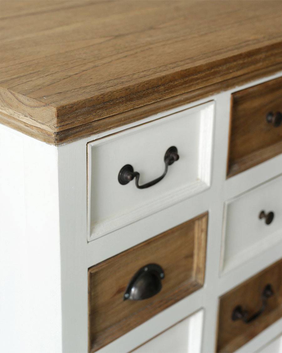Inda - Grand buffet blanc et naturel en Mindy massif 160 cm - UNIQKA - Imagen 5