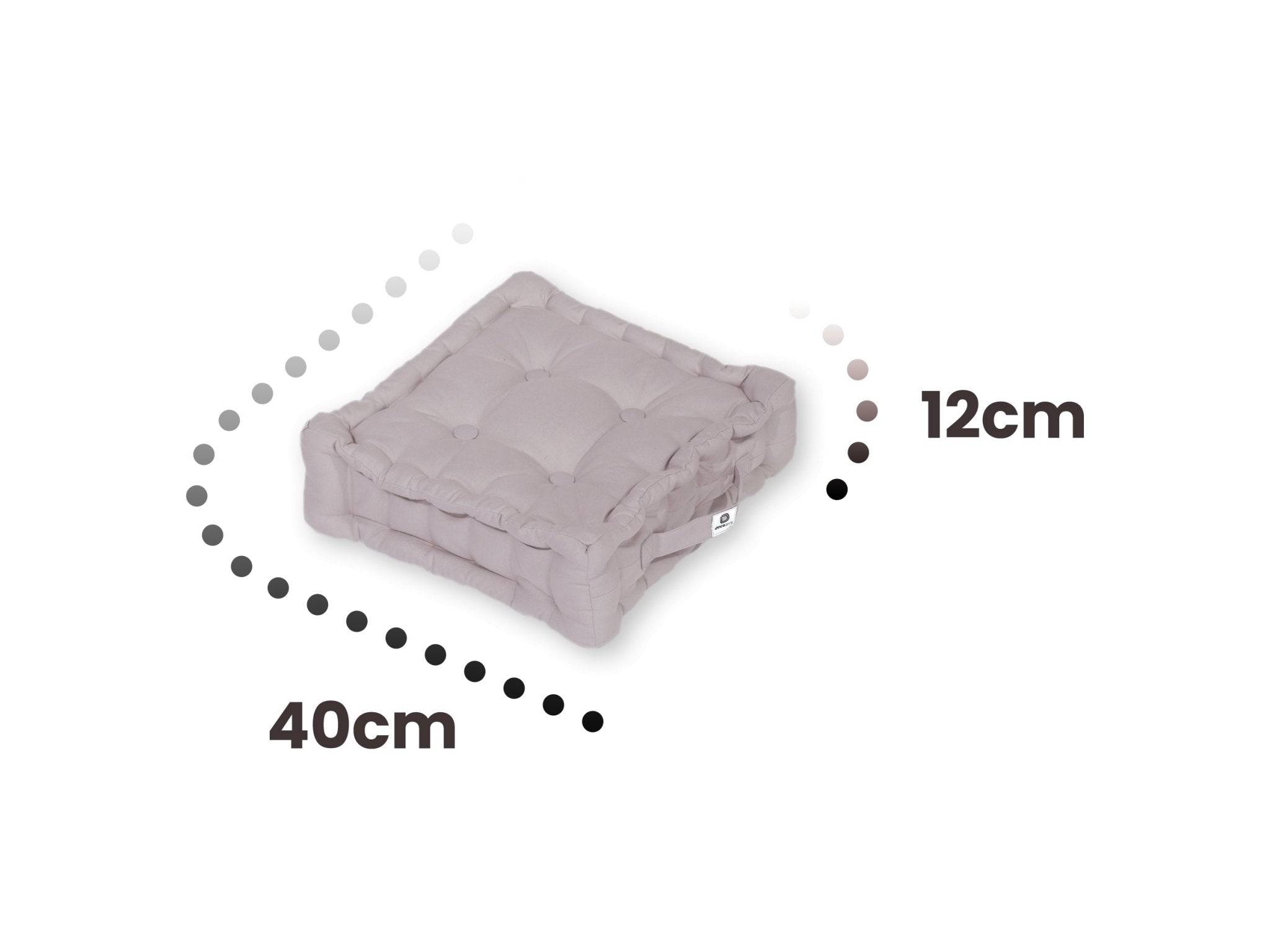Coussin de sol lot de 2  - 40 x 40 cm Gris Galet - Déco arts - Image 3