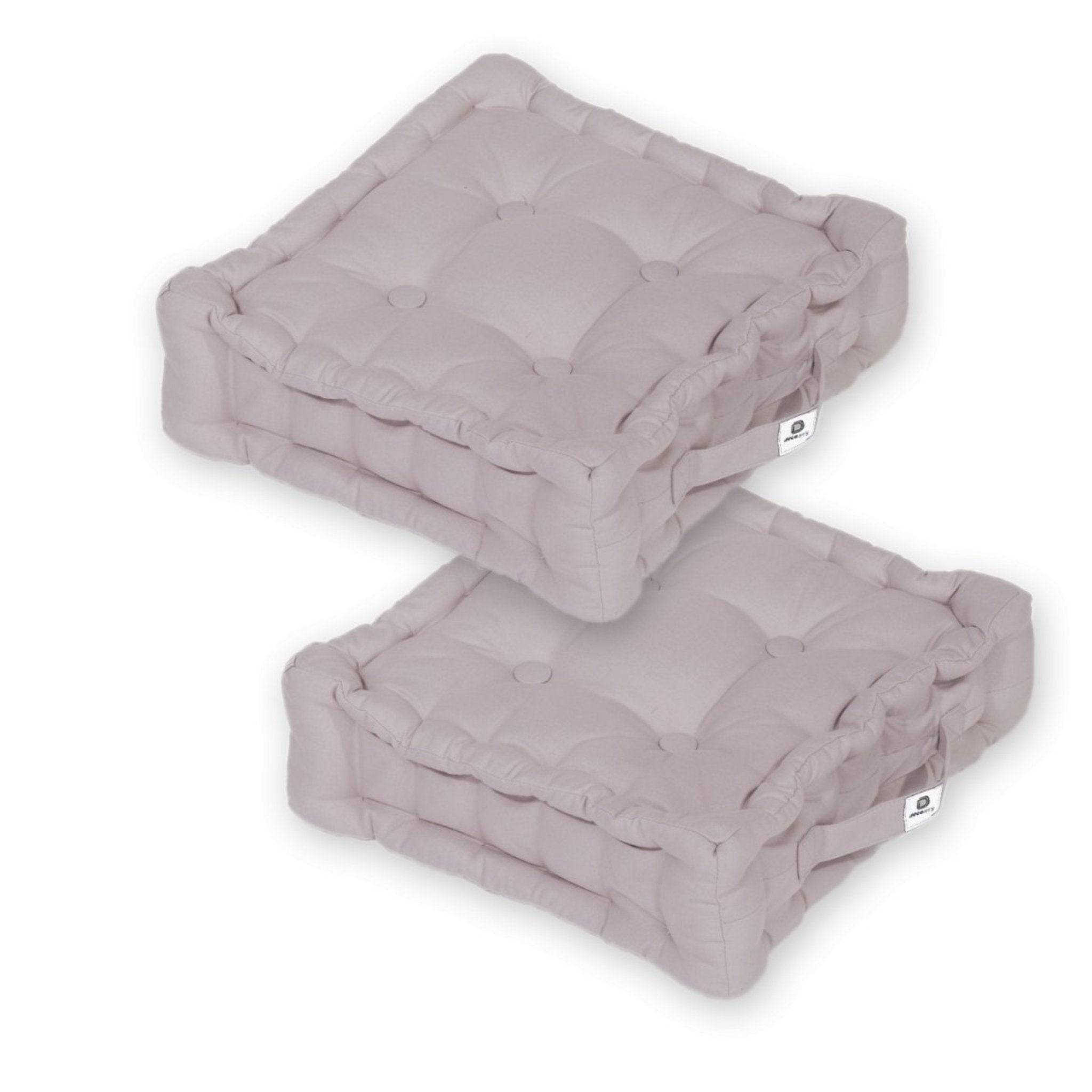 Coussin de sol lot de 2  - 40 x 40 cm Gris Galet - Déco arts - Image 1