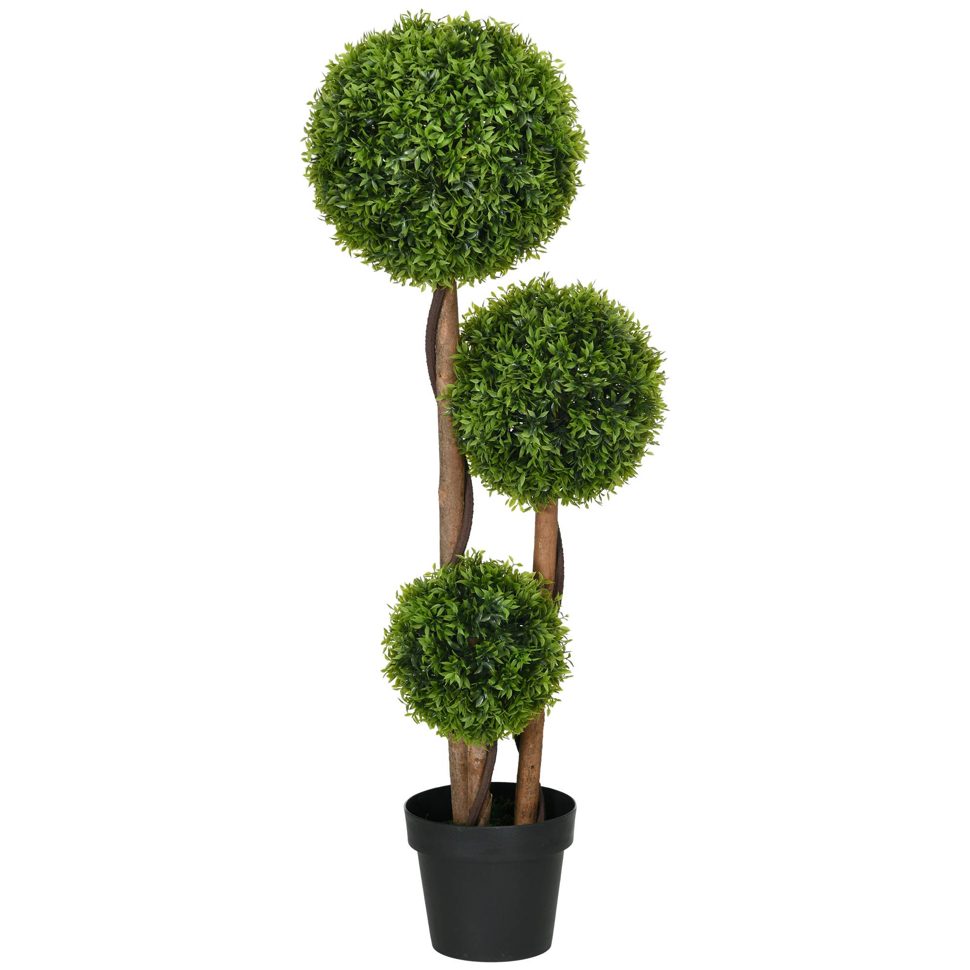 Arbre artificiel buis plastique vert 27 x 27 x 110 cm - PANGIVO - Image 2
