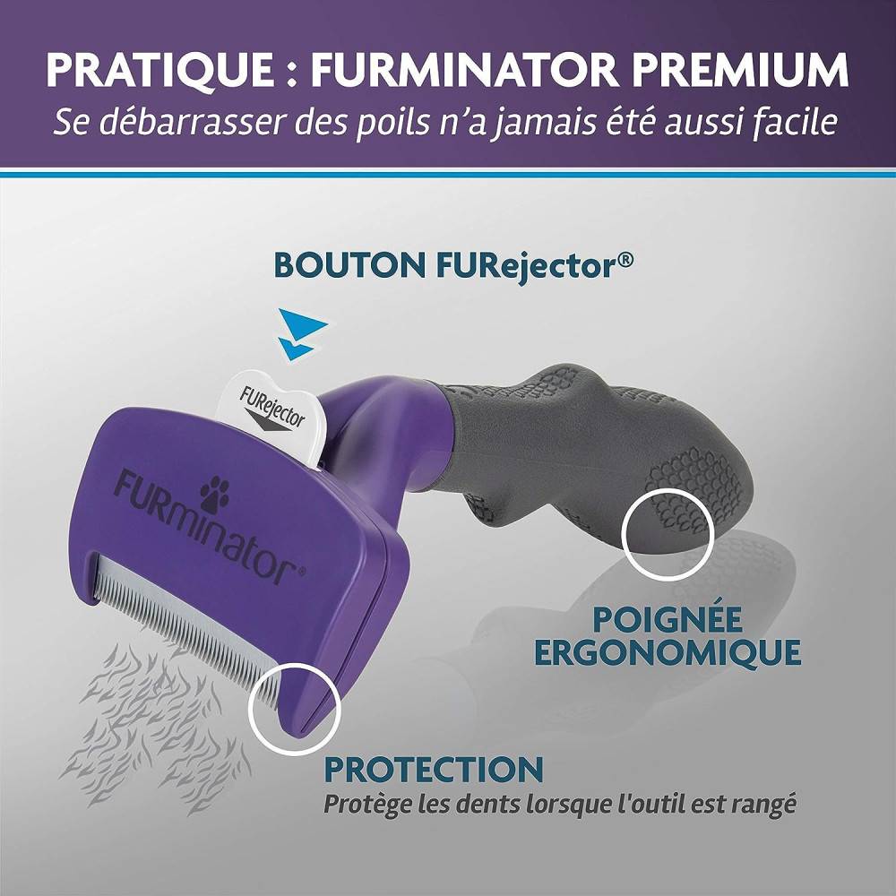 Furminator - Furminator - Brosse Furminator M/L pour chat a poils court de plus de 4.5 kg - Image 7