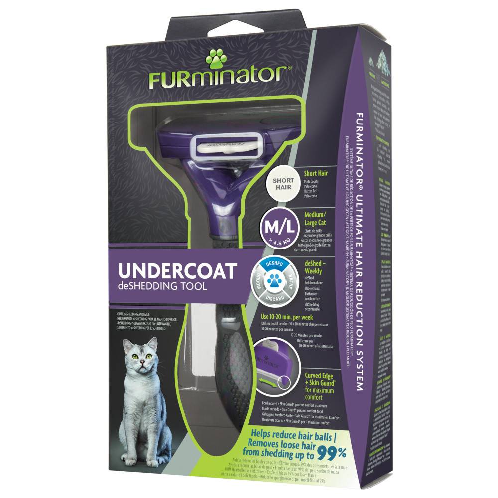 Furminator - Furminator - Brosse Furminator M/L pour chat a poils court de plus de 4.5 kg - Image 4