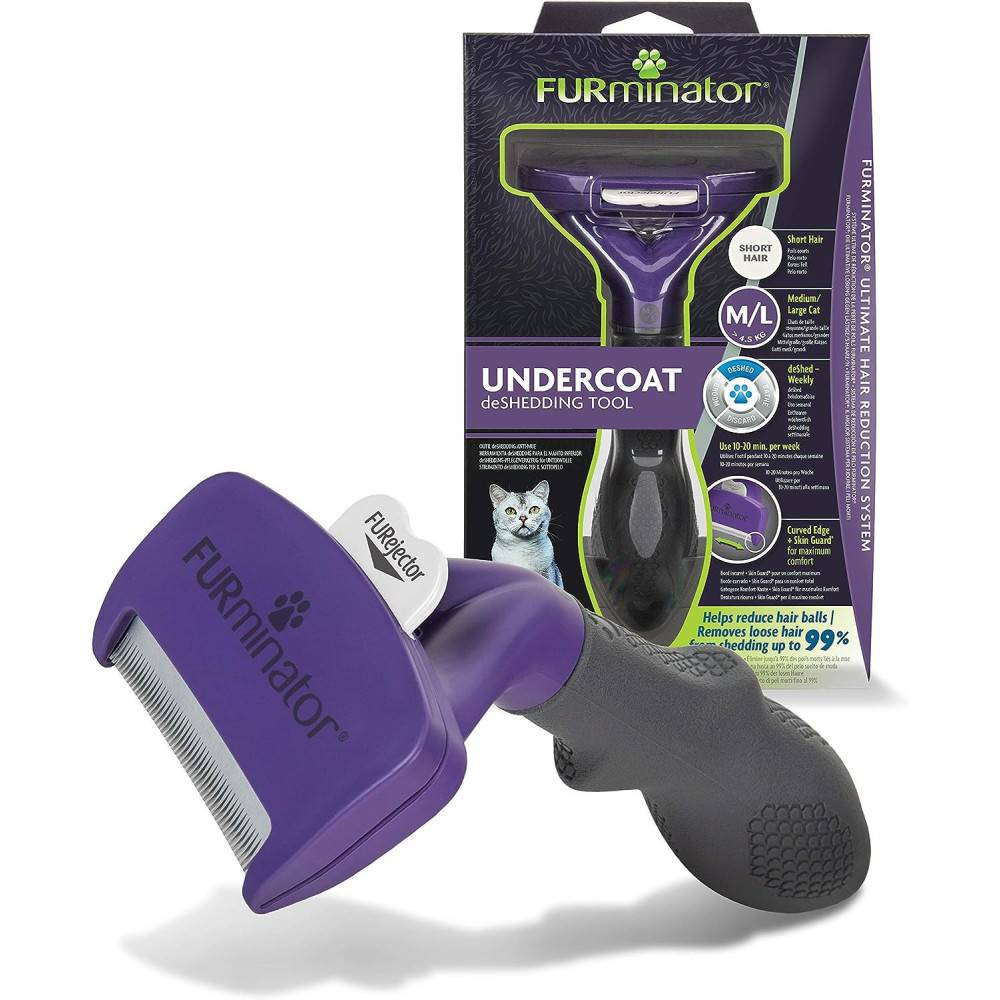 Furminator - Furminator - Brosse Furminator M/L pour chat a poils court de plus de 4.5 kg - Image 1