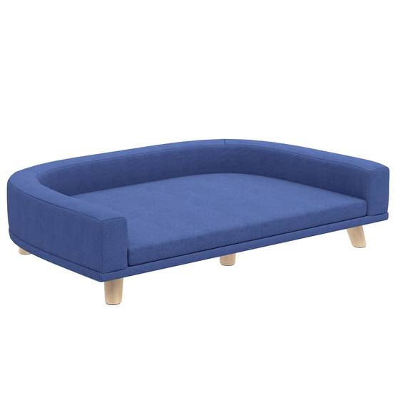 ComfortXL - Canapé pour chien en bois et polyester bleu 98 x 67 x 25 cm grands chiens couchage surélevé confortable - Image 10