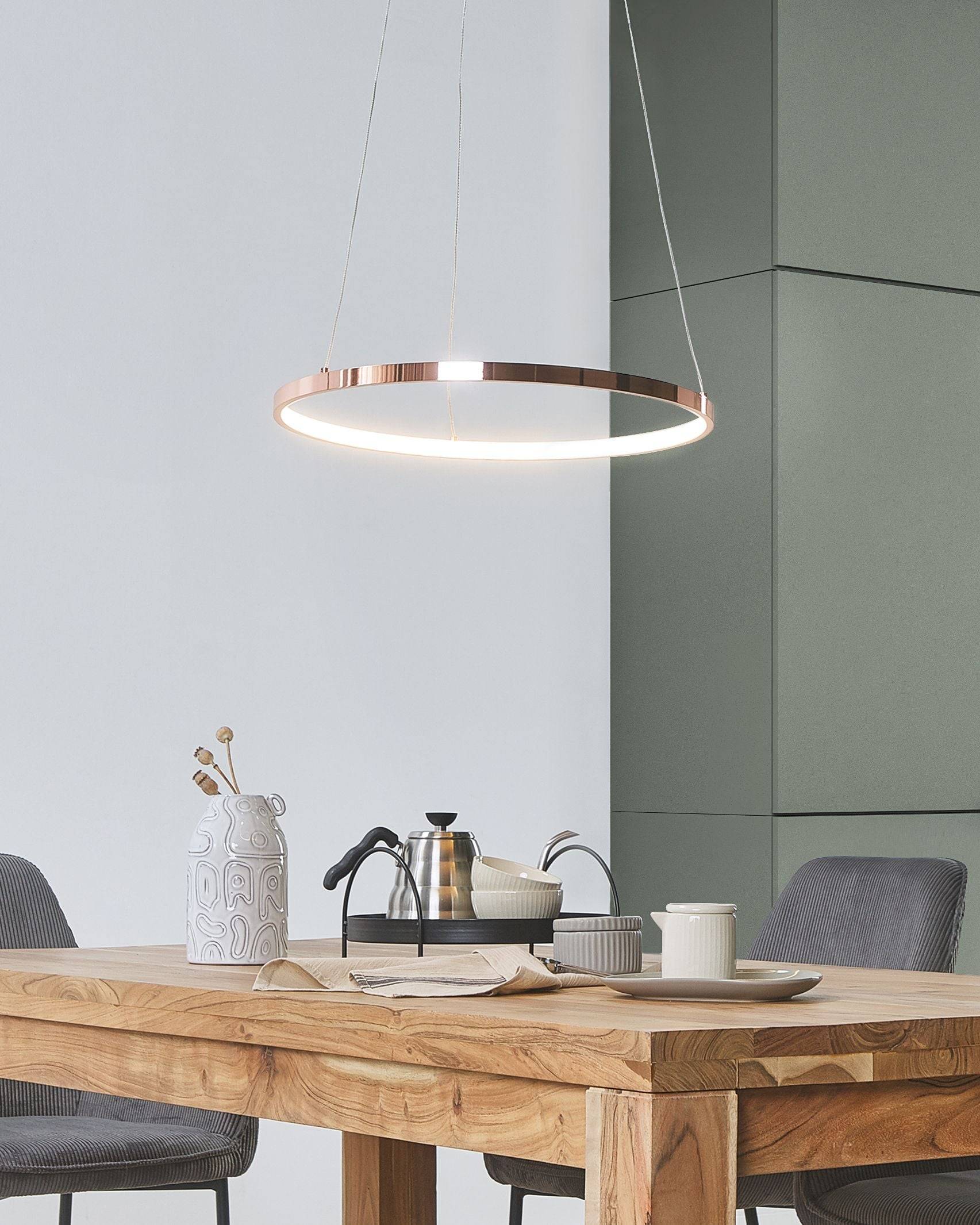 Beliani - Lampe suspension Aluminium Rose doré JORDAN - 50x50x100- Beliani - Image 1