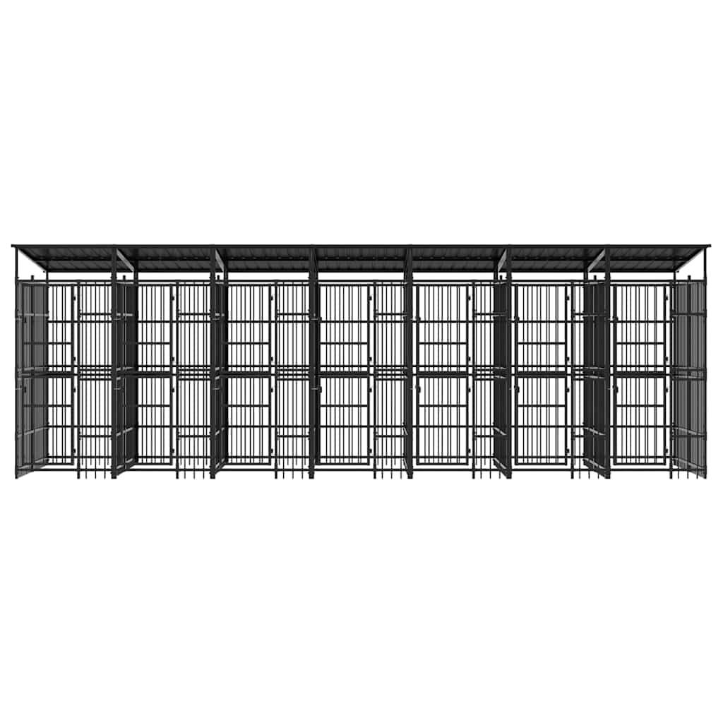 Vidaxl - Chenil d'extérieur avec toit pour chiens Acier 12,9 m² vidaXL 3097952 - Imagen 6