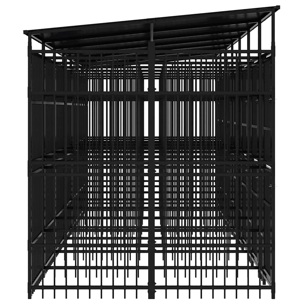 Vidaxl - Chenil d'extérieur avec toit pour chiens Acier 12,9 m² vidaXL 3097952 - Imagen 7
