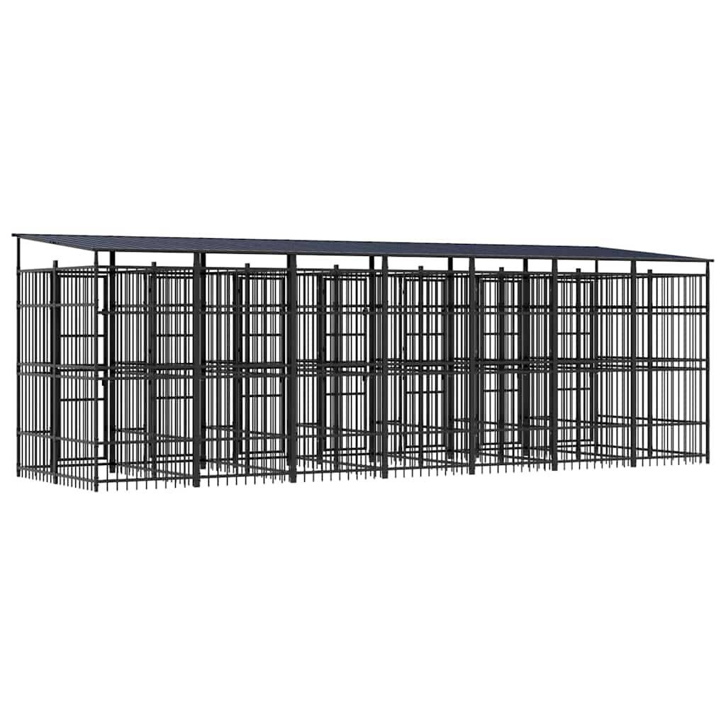 Vidaxl - Chenil d'extérieur avec toit pour chiens Acier 12,9 m² vidaXL 3097952 - Imagen 8