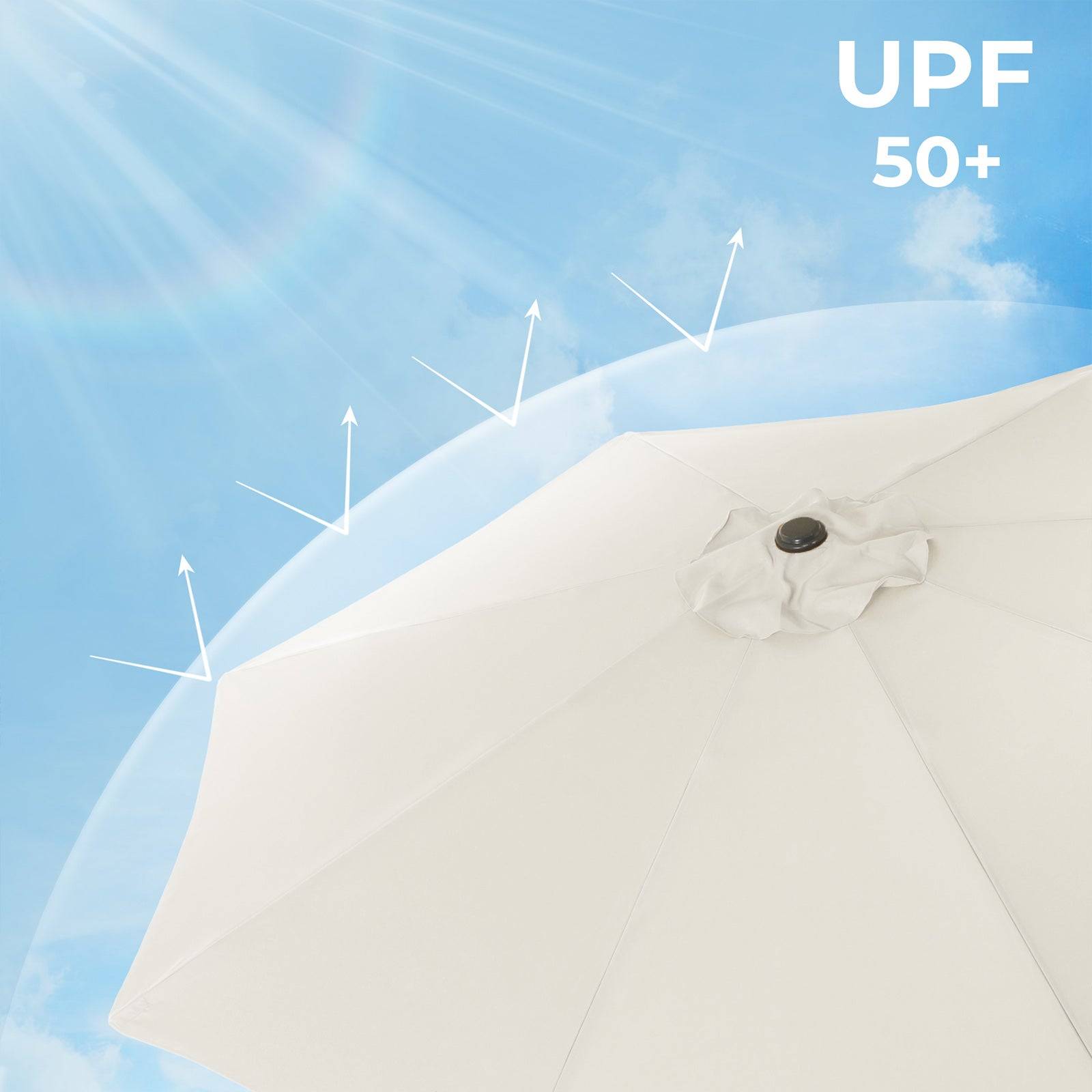 Helloshop26 - Parasol décentré de jardin ombrelle de terrasse rotatif à 360° diamètre 3 m protection salaire upf 50+ inclinaison réglable avec manivelle d’ouvertur - Imagen 2