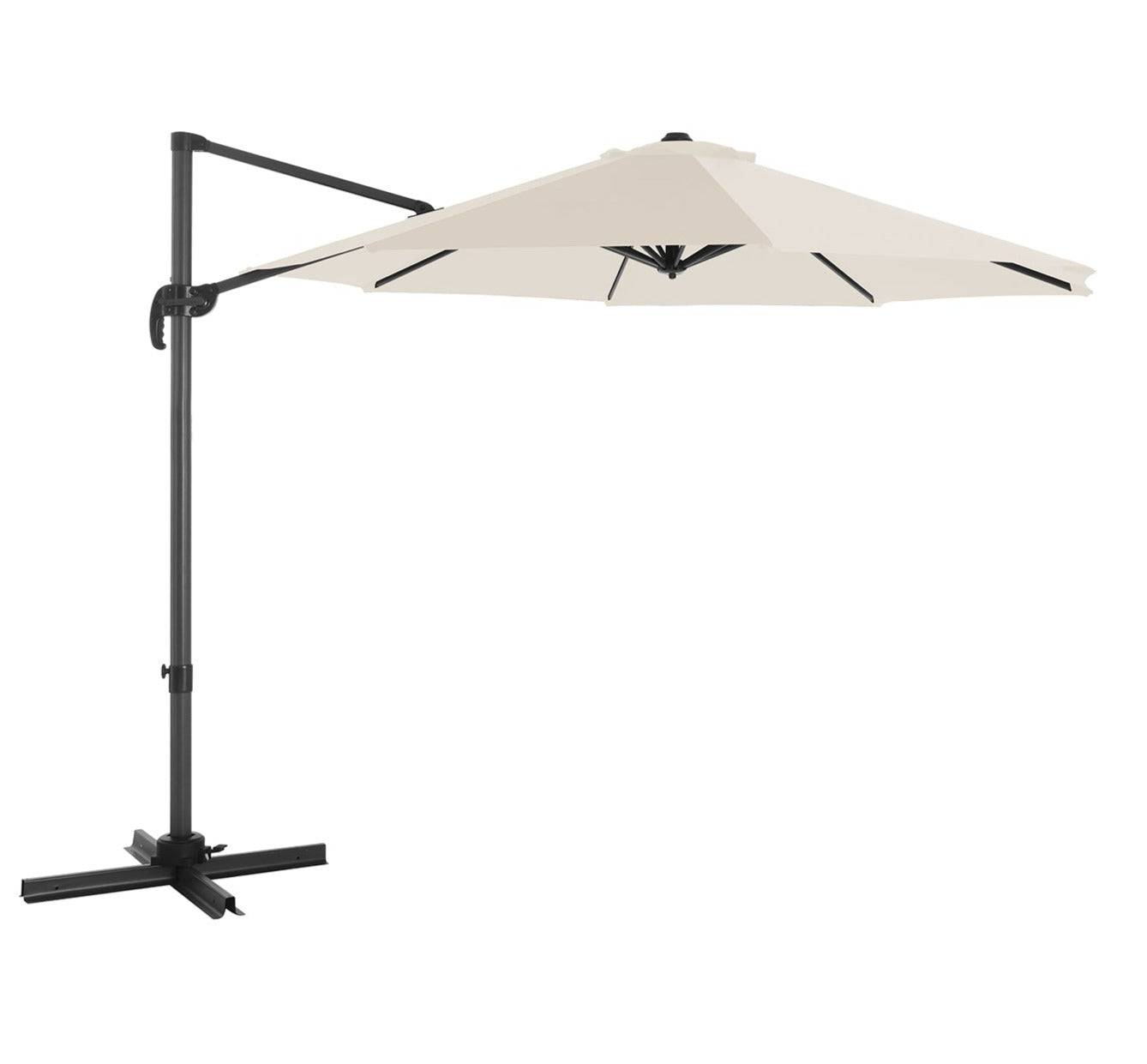 Helloshop26 - Parasol décentré de jardin ombrelle de terrasse rotatif à 360° diamètre 3 m protection salaire upf 50+ inclinaison réglable avec manivelle d’ouvertur - Imagen 1