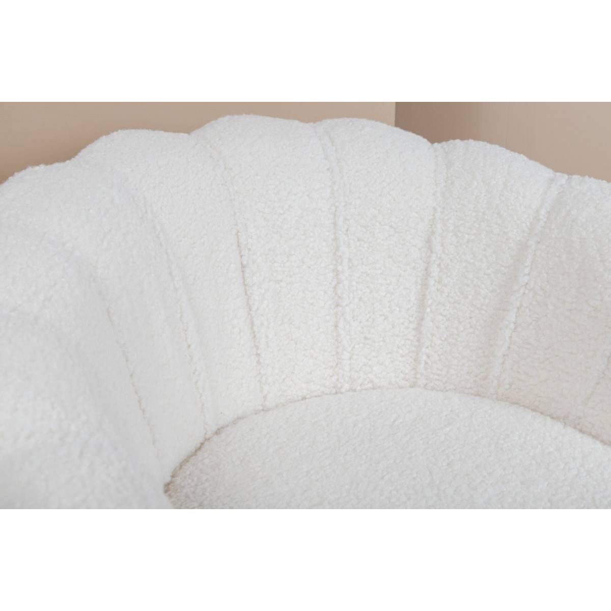 Paris Prix - Fauteuil Coquillage Bouclette "Calais" 83cm Blanc - Image 9