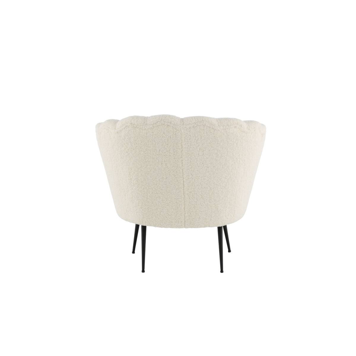 Paris Prix - Fauteuil Coquillage Bouclette "Calais" 83cm Blanc - Image 5