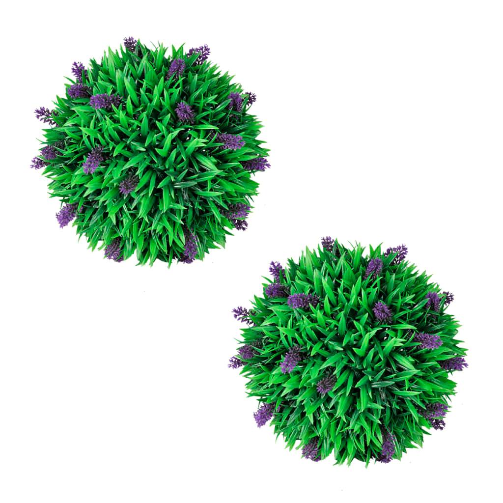 Vidaxl - Ensemble de 2 boules de buis artificiel avec lavande 30 cm - Image 1