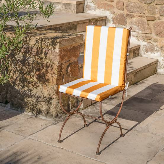 Home Maison - Coussin de fauteuil assise et dossier imperméable à rayures ARCACHON - HOME MAISON - Polyester - Jaune - Image 5