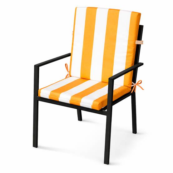 Home Maison - Coussin de fauteuil assise et dossier imperméable à rayures ARCACHON - HOME MAISON - Polyester - Jaune - Image 1