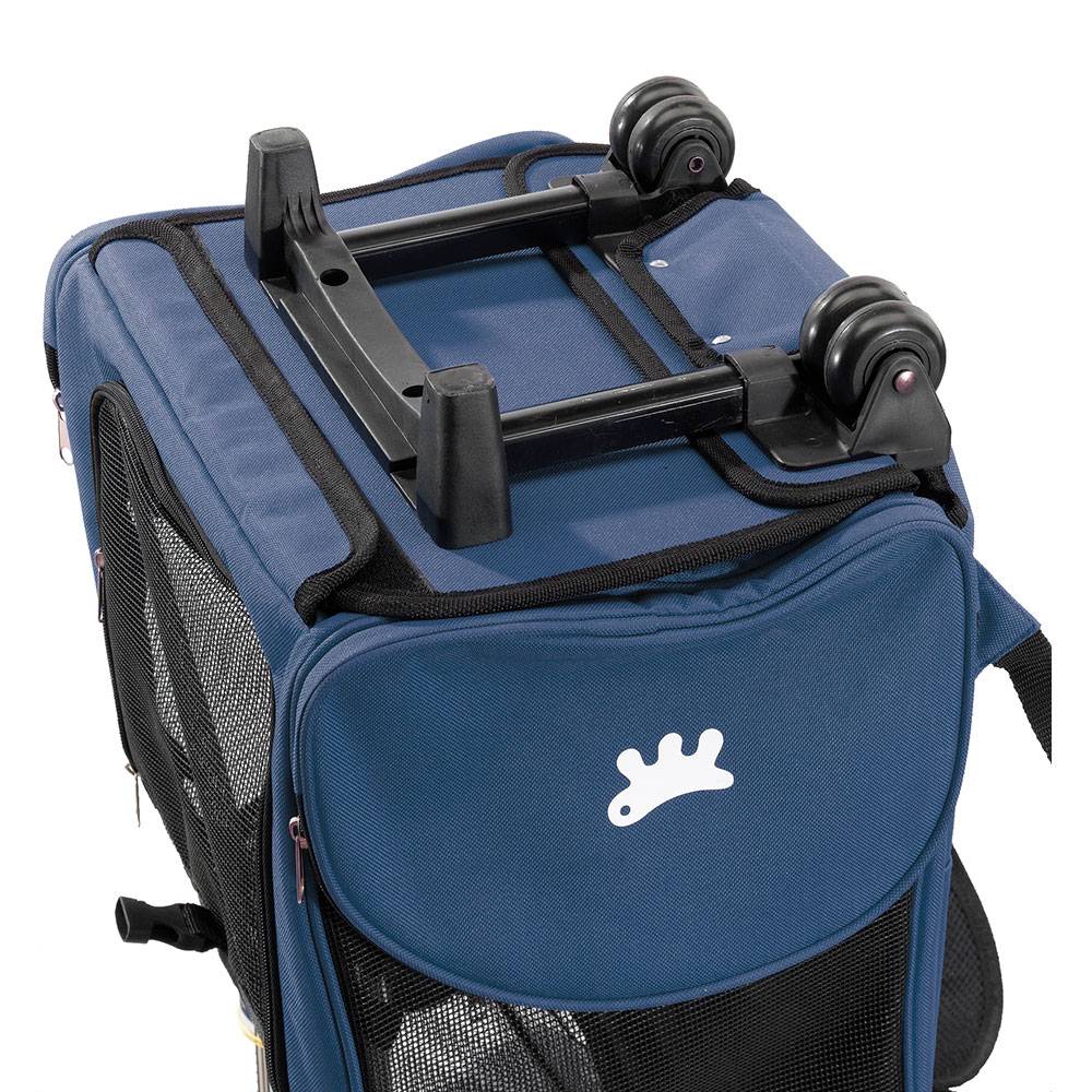 Ferplast - Panier de Transport Petits Chiens Chats TROLLEY à Roulettes, Sac à Dos pour Petits Chiens Chats, Poignée Télescopique, Poches pour Accessoires, Bleu - Imagen 7
