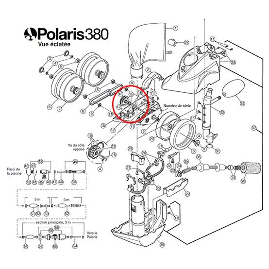 Poulie d'entraînement et arbre moteur pour polaris 380 9-100-1007 Polaris - Image 2