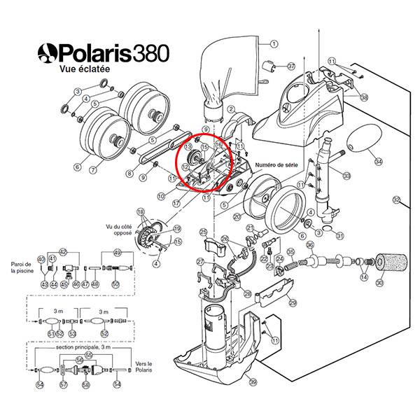 Poulie d'entraînement et arbre moteur pour polaris 380 9-100-1007 Polaris - Image 2