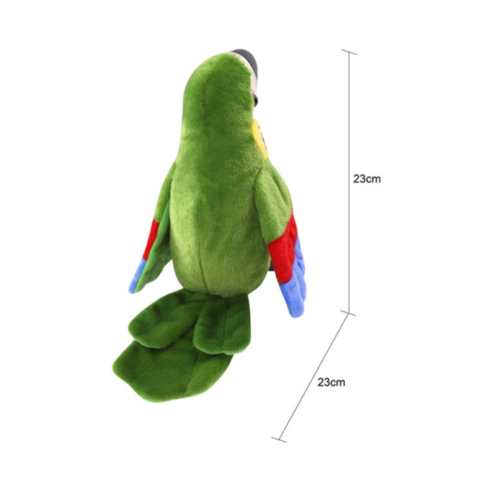 Jouet en Peluche - Perroquet Parlant et Enregistreur vert - MCBOSON - Image 4