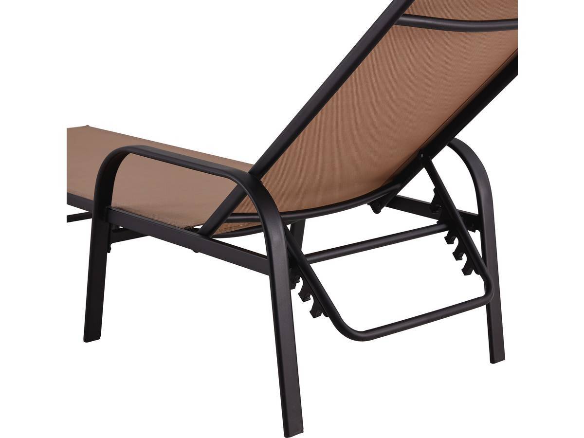 Lot De 2 Bains De Soleil En Métal Avec Accoudoirs "farniente" - Taupe -habitat Et Jardin - Image 3