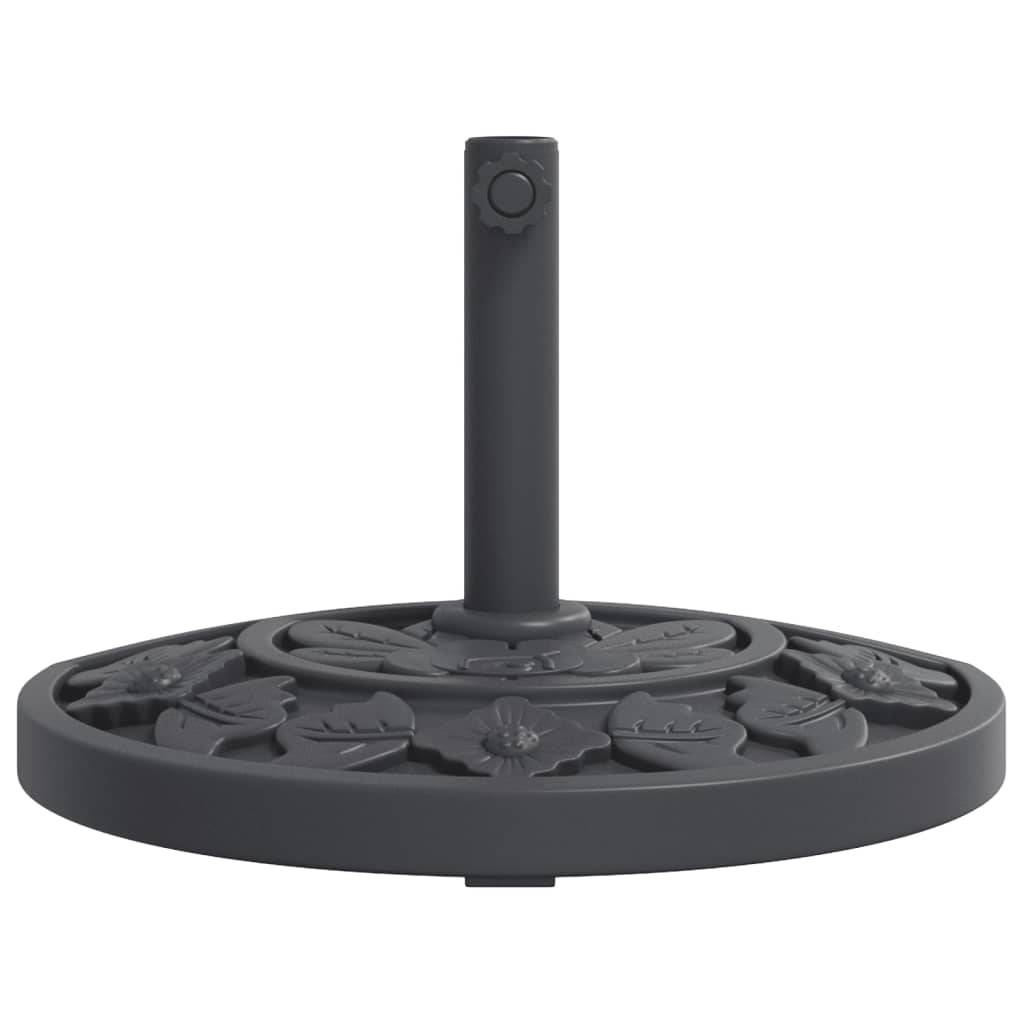 Helloshop26 - Base de parasol demi-rond 49 x 31 x 31 cm solution stable motif floral terrasse en PE noir - Image 2