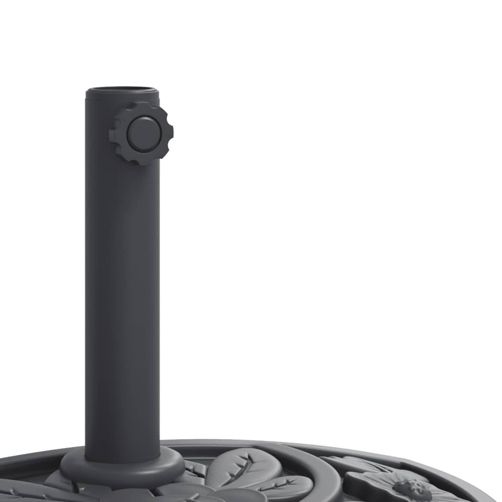 Helloshop26 - Base de parasol demi-rond 49 x 31 x 31 cm solution stable motif floral terrasse en PE noir - Image 5