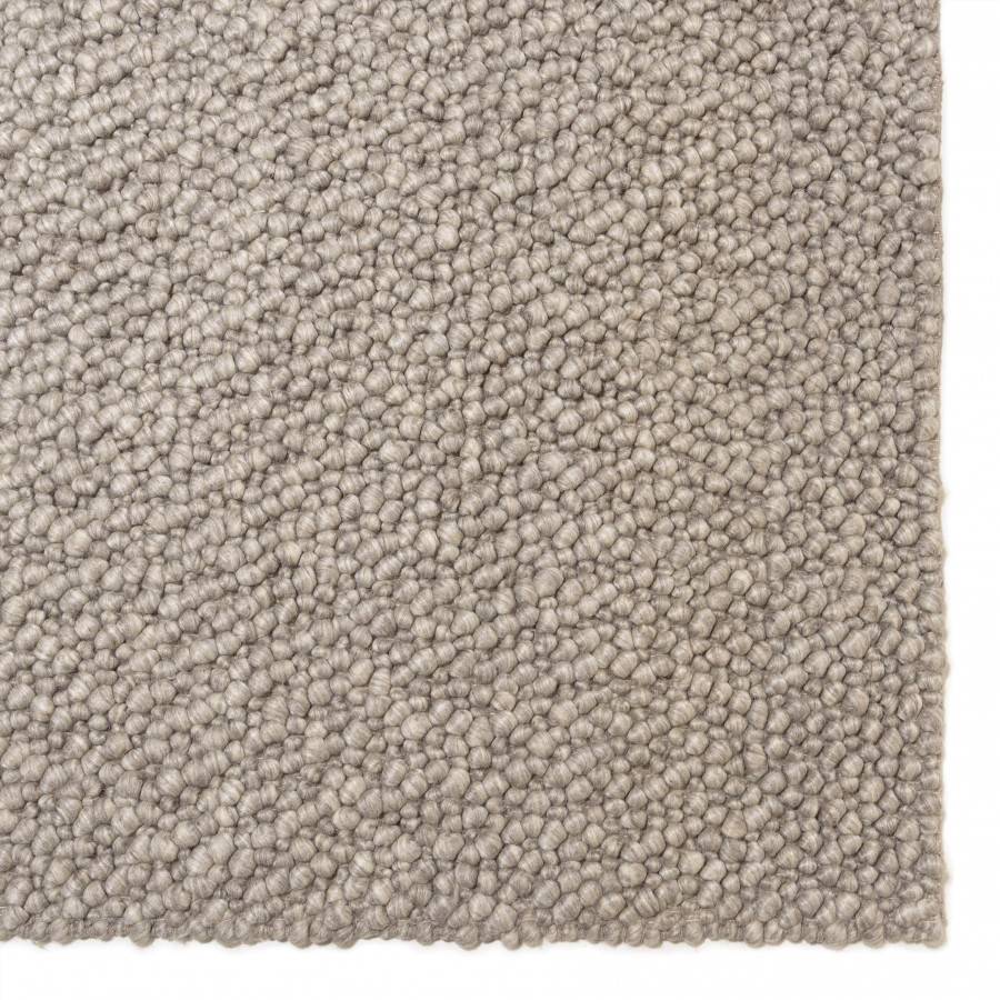 Macabane - QUENTIN - Tapis rectangulaire 160x230cm en laine bouclée taupe - Imagen 5