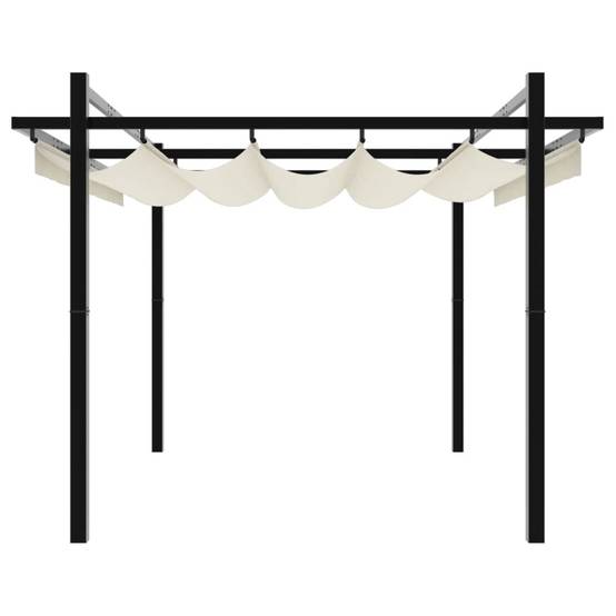 Pergola Aluminium 3x3 m Toit Rétractable Toile Imperméable pour Jardin Terrasse Crème – ComfortXL Outdoor Living - Image 5