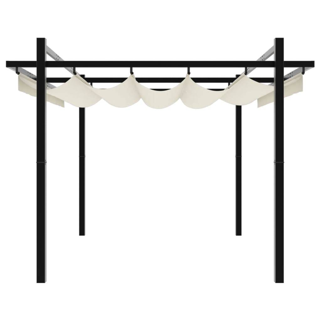 Pergola Aluminium 3x3 m Toit Rétractable Toile Imperméable pour Jardin Terrasse Crème – ComfortXL Outdoor Living - Image 5